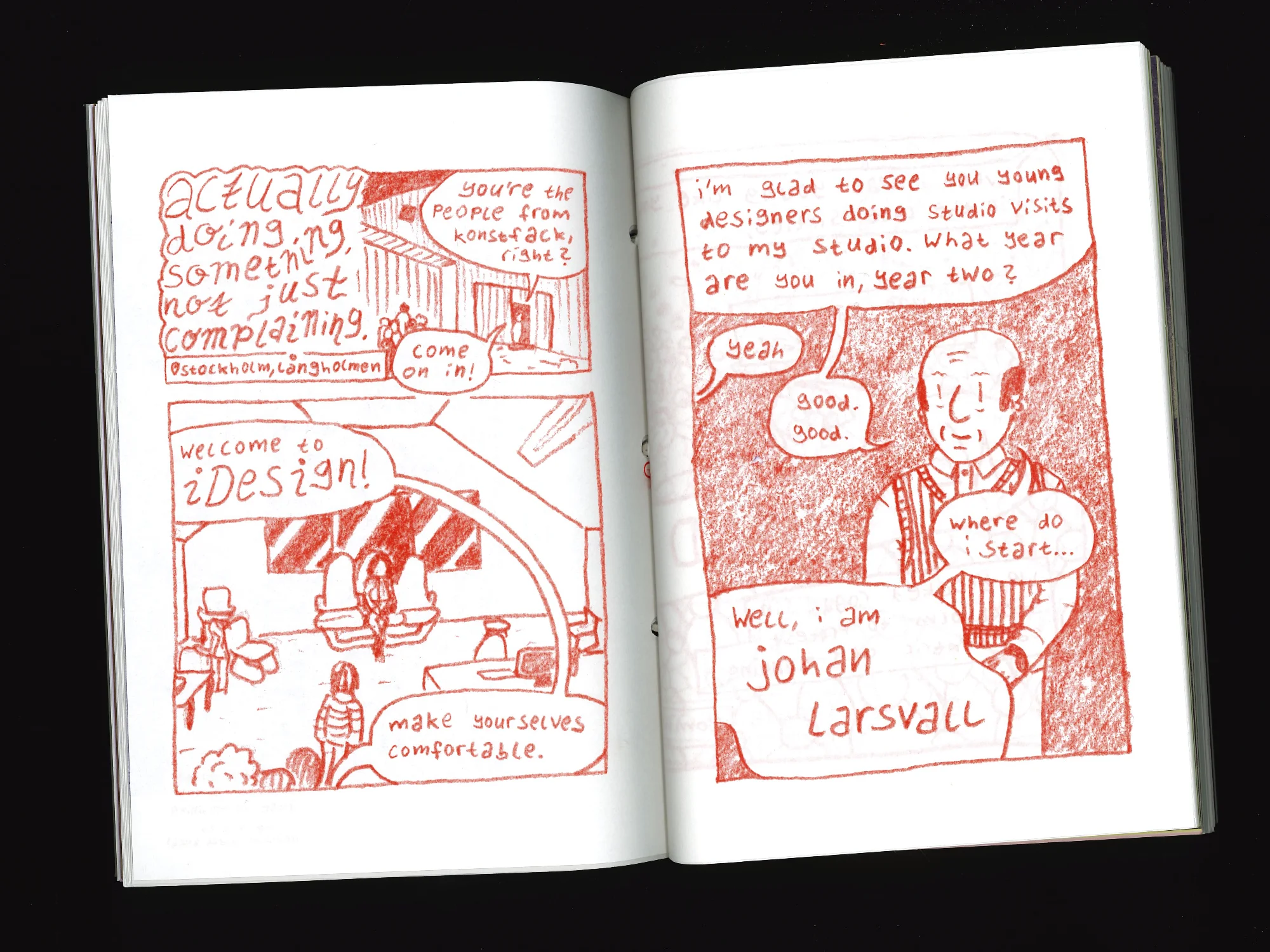 spread showing part of "actually doing something, not just complaining".
