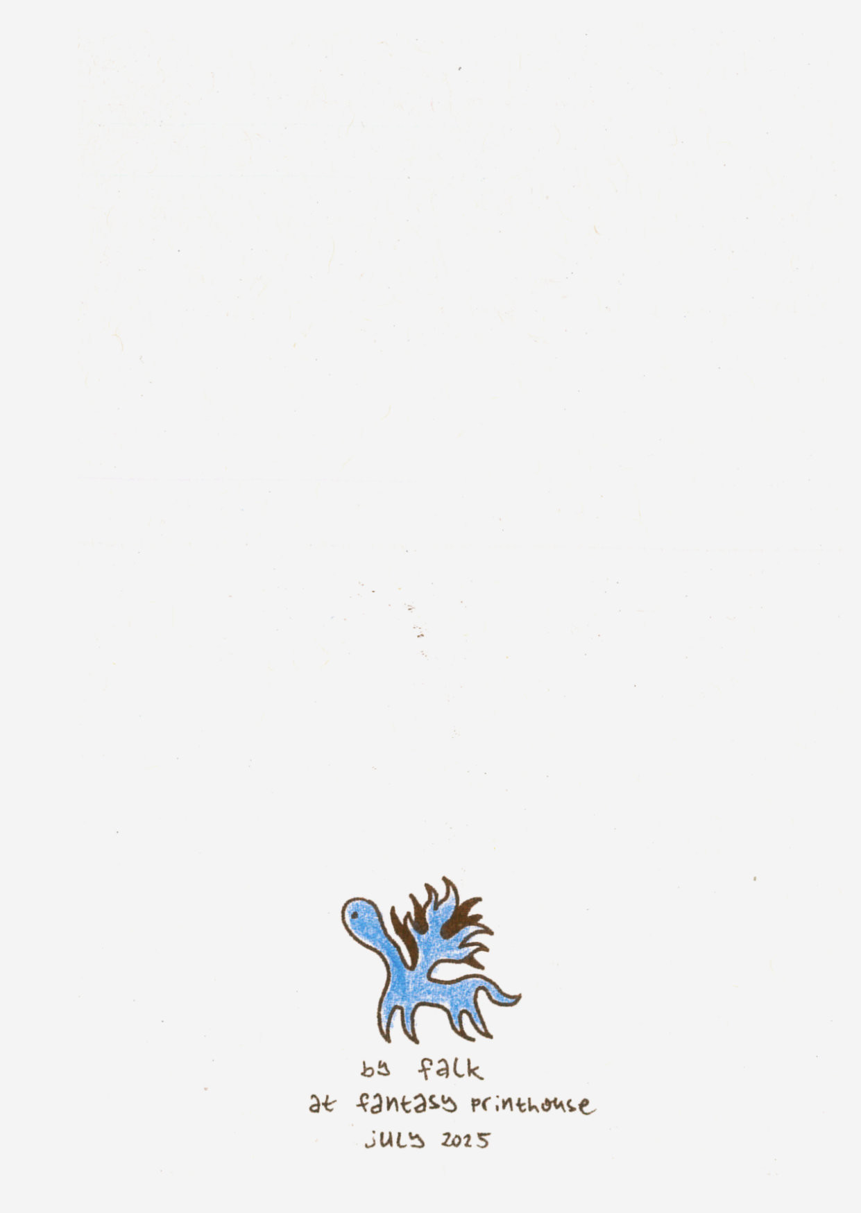 blue and brown firey/winged pegasus creature. text 